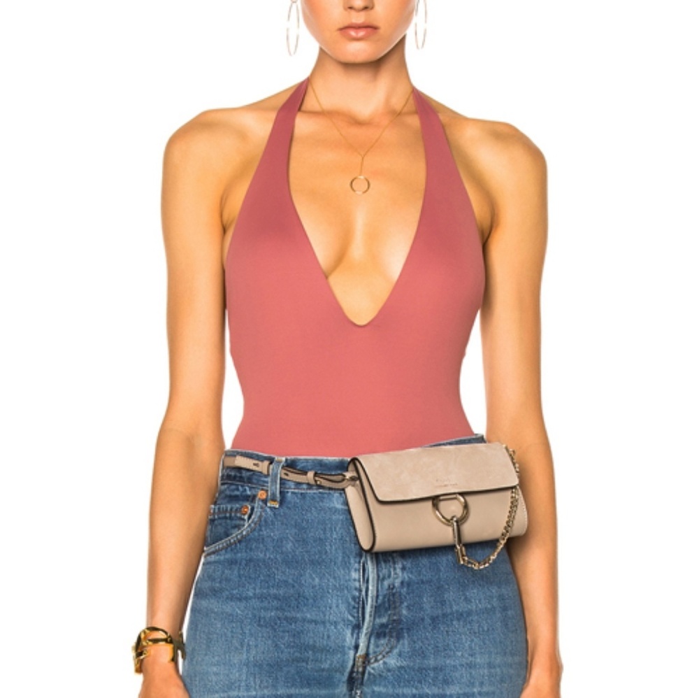 Alix Halter Bodysuit Mauve Pink - S